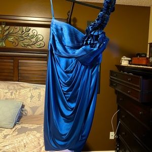 Blue BCBG Maxazria dress, size M. One shoulder